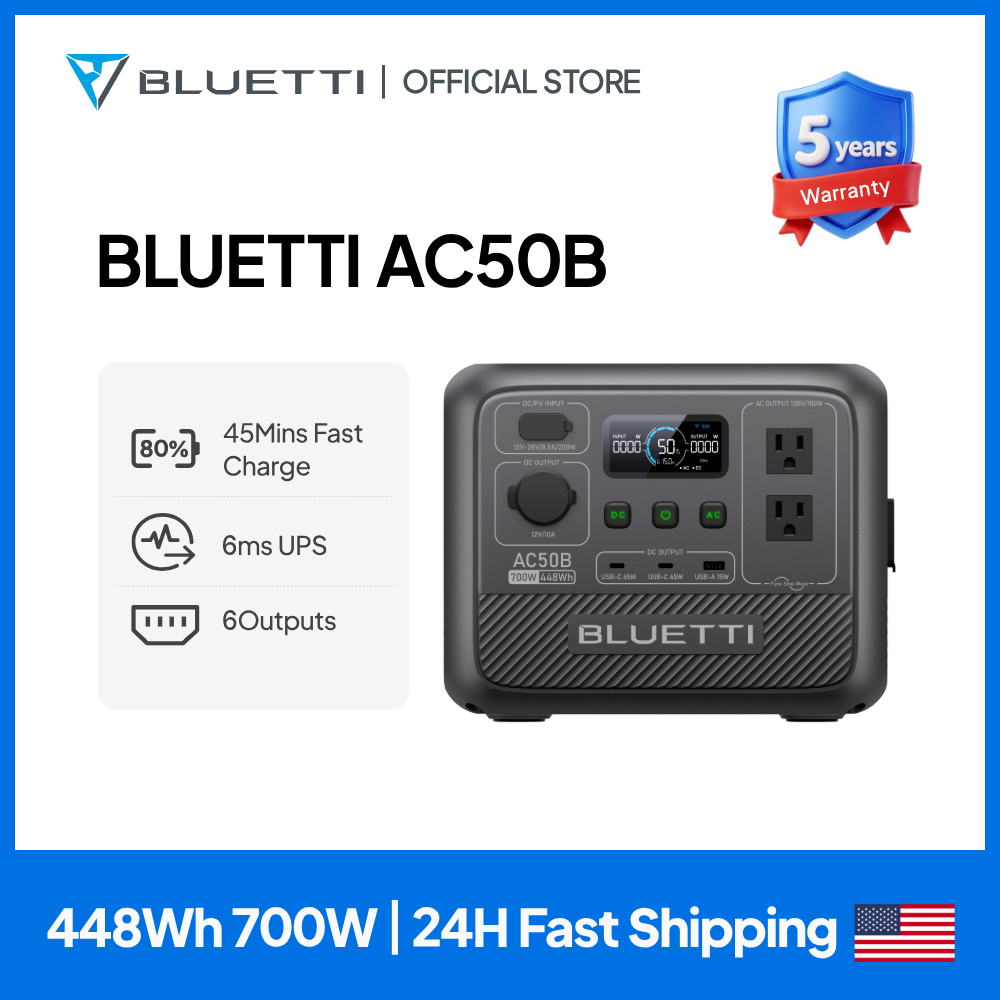 Lifepo4 Battery Pack - BLUETTI AC50B Portable Power Station 700W