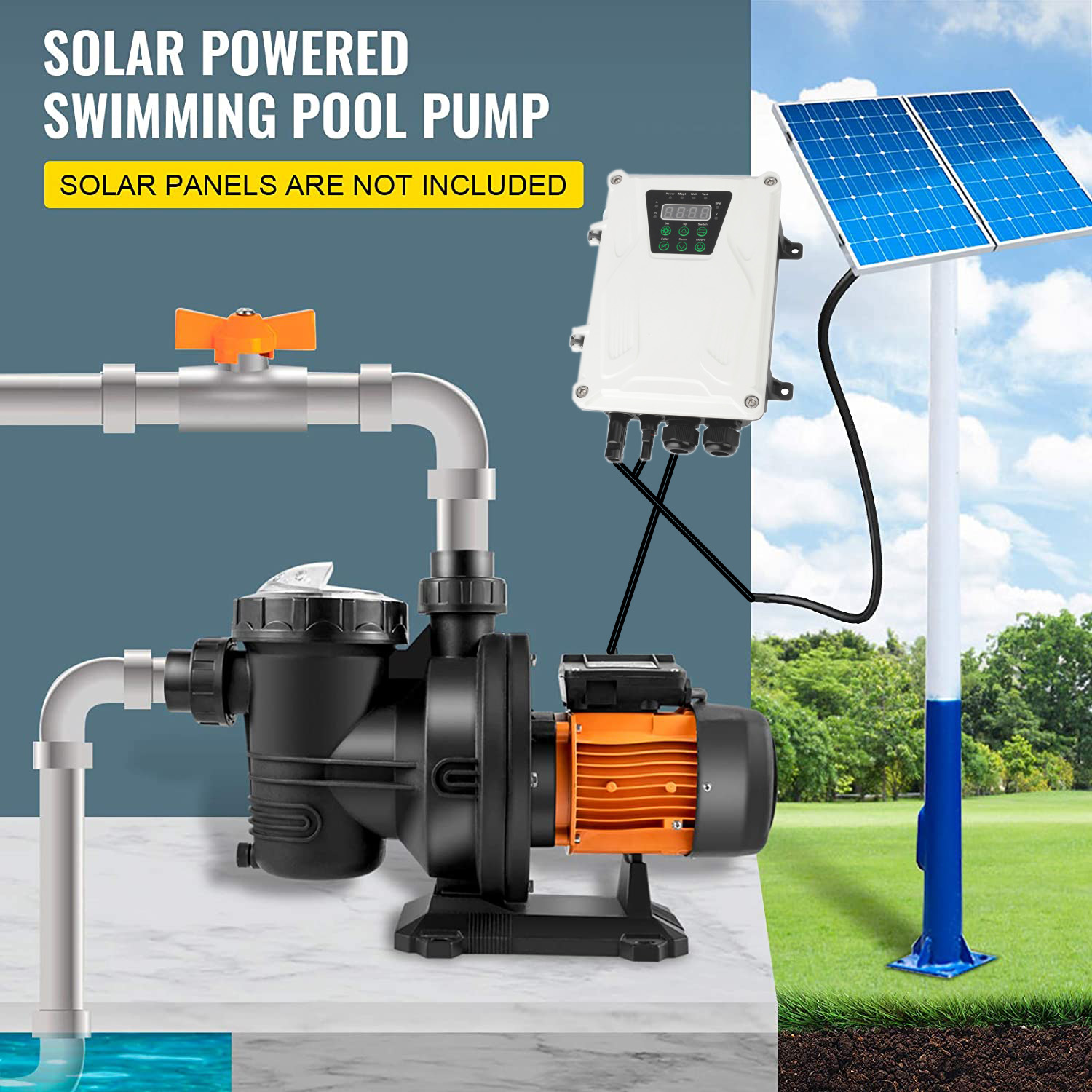 HZUSUN 500W Portable Pool Pump - Solar Pool Pump Kit review and price