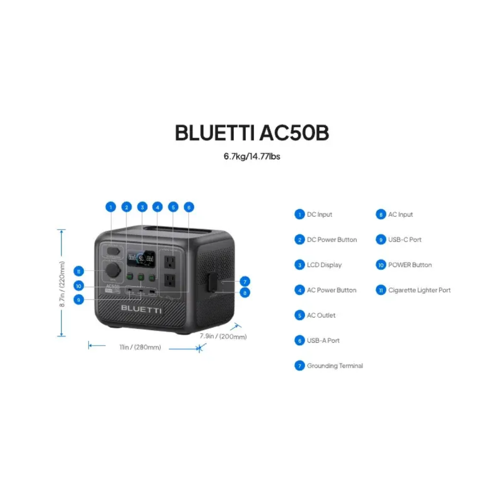 BLUETTI AC50B Portable Power S - Lifepo4 Battery Pack review and price